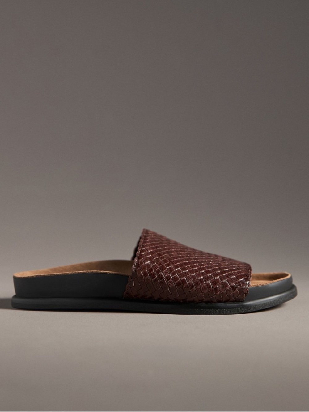 Vagabond Anthropologie Effie Woven Leather Brown Flat Dad Sandals Slip On 39 - Picture 6 of 15